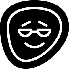 Cool Face with Sunglasses Glyph Icon