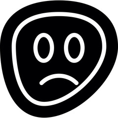 Sad Face Glyph Icon
