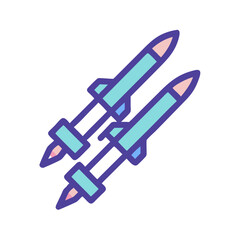 Dual Rocket Icon Design