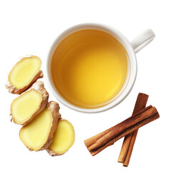 Ginger Herbal Detox Tea on transparent background