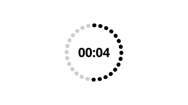 Ten seconds countdown animation from 10 seconds to 0 second with alpha channel, 10 seconds countdown timer on transparent background, 10 sec countdown
