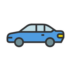 Sedan Side View Icon Design