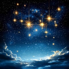 Naklejka premium Stargazing event over a serene night sky cosmic beauty twilight view celestial wonders