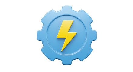 Isolated Lightning Bolt Inside Gear