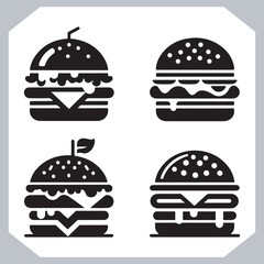 Burger Silhouette Art for Packaging and Menu Design