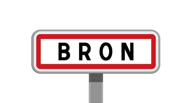 Panneau sur poteau de Bron, Rh&ocirc;ne, Auvergne-Rh&ocirc;ne-Alpes