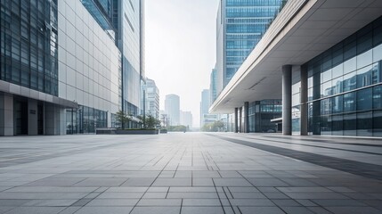 Modern Cityscape, Sleek Architecture and Urban Plaza in a Metropolitan Area