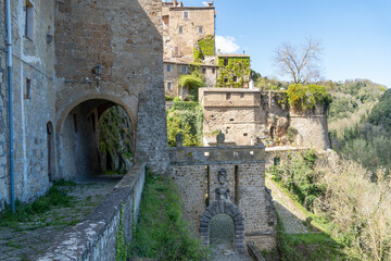 ItalyTuscany province of Grosseto maremma, the village of Sorano trekking in the Etruscan hollow ways and visit inside the village