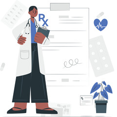 business, cartoon, doctor, people, illustration, vector, businessman, office, person, sign, job, work, health, hand, men, concept, icon, occupation, art, symbol, manager, paper, medicine