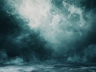 A beautiful abstract green cloud image that exudes a sense of stillness and mystique, perfect for backgrounds or digital art