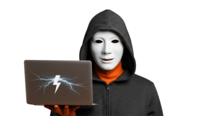 Isolated Hacker with Laptop