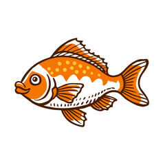 Colorful cartoon fish swimming in a playful style  
