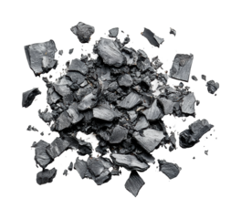 Analyzing charcoal composition laboratory scientific study isolated on transparent background, png