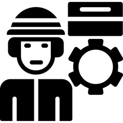 Factory Maintenance Glyph Icon