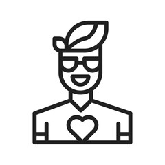 Fashion influencer Male icon vector image. Suitable for mobile apps, web apps and print media.