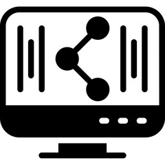 Screen Sharing, video conferencing, online collaboration, remote work, digital presentation, screen share, virtual meeting, remote desktop, video call, collaboration tool Glyph Icon