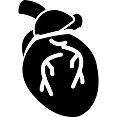 Heart Anatomy Glyph Icon