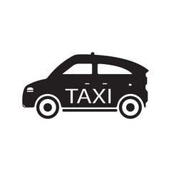 Fototapeta premium black taxi car icon vector element design tempate