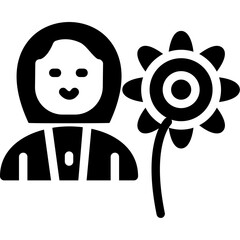 Teacher's Flowers Glyph Icon