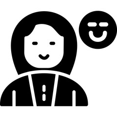 Teacher's Smiley Glyph Icon