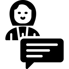 Teacher's Chat Glyph Icon