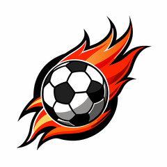Fototapeta premium soccer ball with flames