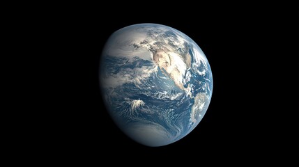 Fototapeta premium A stunning view of an Earth-like planet with continents and vast blue oceans seen from space