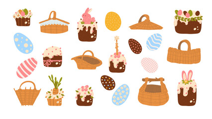 Easter festive cupcakes baskets eggs picnic