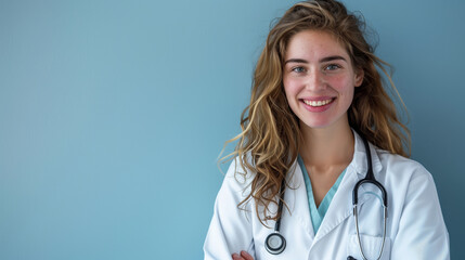 portrait of a young female doctor with a stethoscope