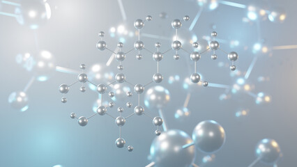 maltitol molecular structure, 3d model molecule, sugar alcohol structural chemical formula view from a microscope