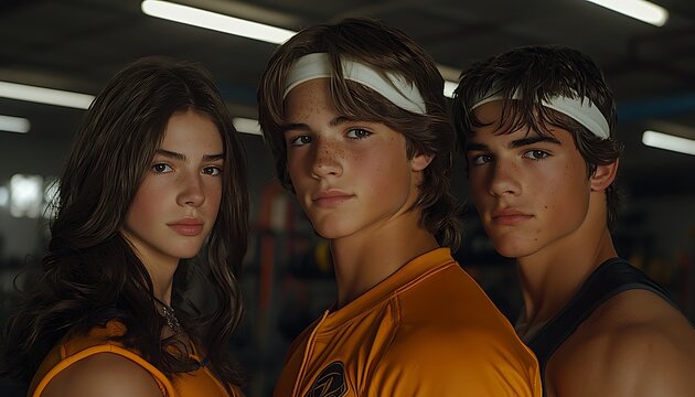 Teen Athletes Team Portrait Studio.