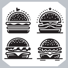 Burger Silhouettes Collection for Food Branding Projects