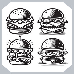 Burger Silhouettes Collection for Food Branding Projects