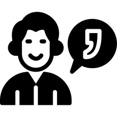 Friendship Quote Glyph Icon