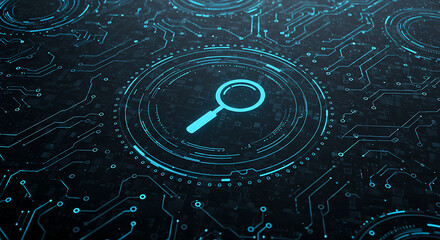 search magnifying electronic circuit board