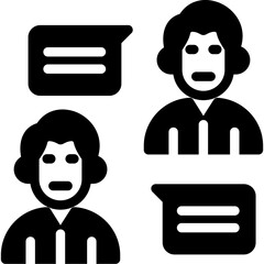 Friendship Chat Glyph Icon