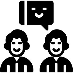 Friendship Laugh Glyph Icon