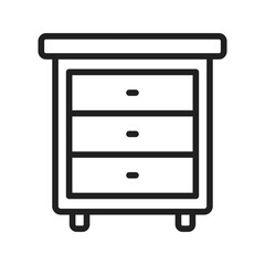 Bed Side Table icon vector image. Suitable for mobile apps, web apps and print media.