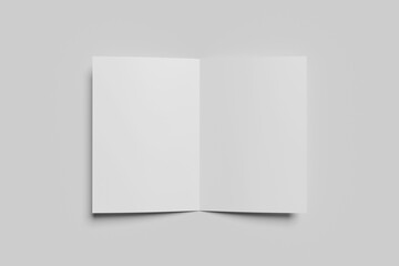 Fototapeta premium Blank Color A4 Bi-Fold Brochure Mockup 