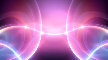 Obraz premium Radiant Symmetry: A Balanced Composition of Glowing Orbs and Light Trails