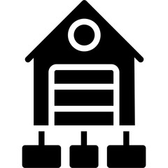 Distribution Center Glyph Icon