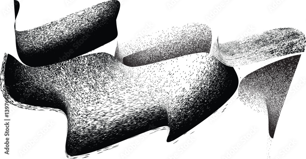 Poster sprayed black spiral line .graffiti art design . noise dispersion grungy wavy logo . spray effect .g