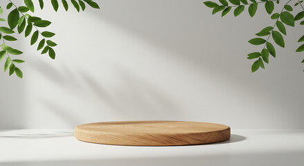 Elevate Your Brand with a Minimalist Wooden Podium: A Natural and Elegant Microstock Image