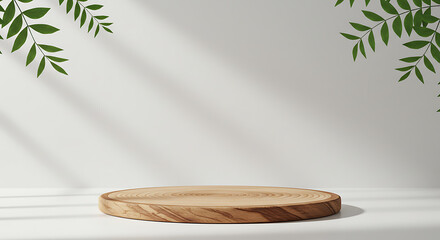 Elevate Your Brand with a Minimalist Wooden Podium: A Natural and Elegant Microstock Image
