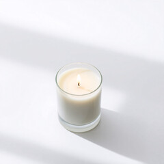 white candle on black background