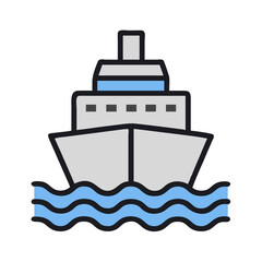 Freight Ship Icon Design