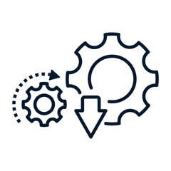 Concept download update. Vector linear icon isolated on white background.