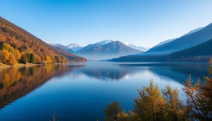 mountain lake reflection