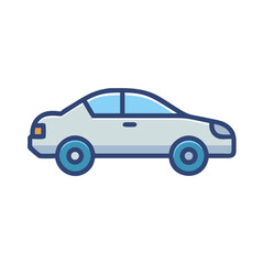 Fototapeta premium Sedan Car Side Icon Design