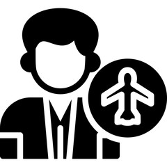Flight Attendant Glyph Icon
